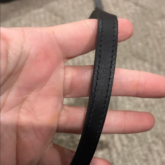 Clare V Black Leather Crossbody Bag with Red and Blue Stripe - Picture 8 of 9